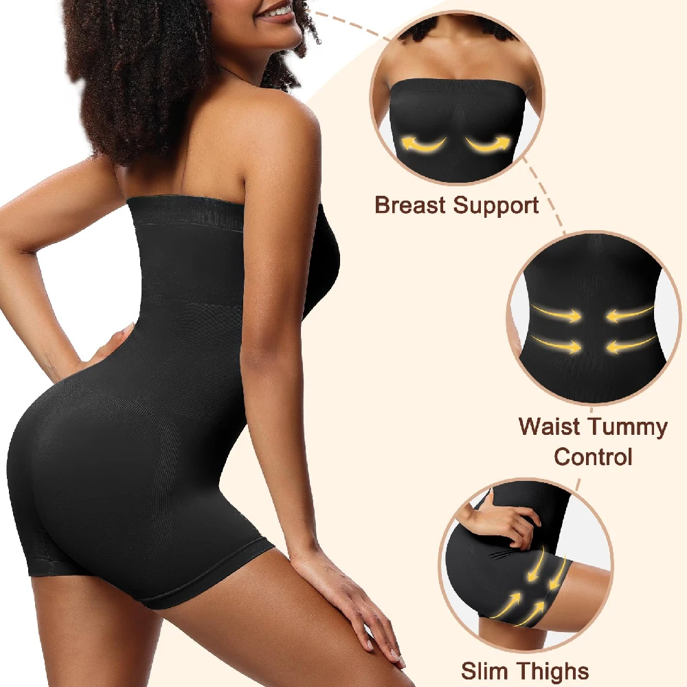 1PCS Seamless Mid Thigh Jumpsu - Shapewear Bodysuit Firm 评论和价格